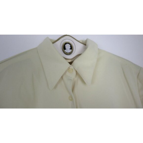 WOMEN'S VINTAGE LIGHT YELLOW BUTTON-UP SHIRT - JULIE - SIZE 3XL - Picture 5 of 7